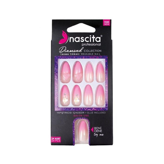 Nascita Diamond False Nails With Glue 259 - Pack of 24