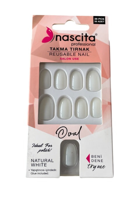 Nascita Oval False Nails With Glue 141 - Pack of 36
