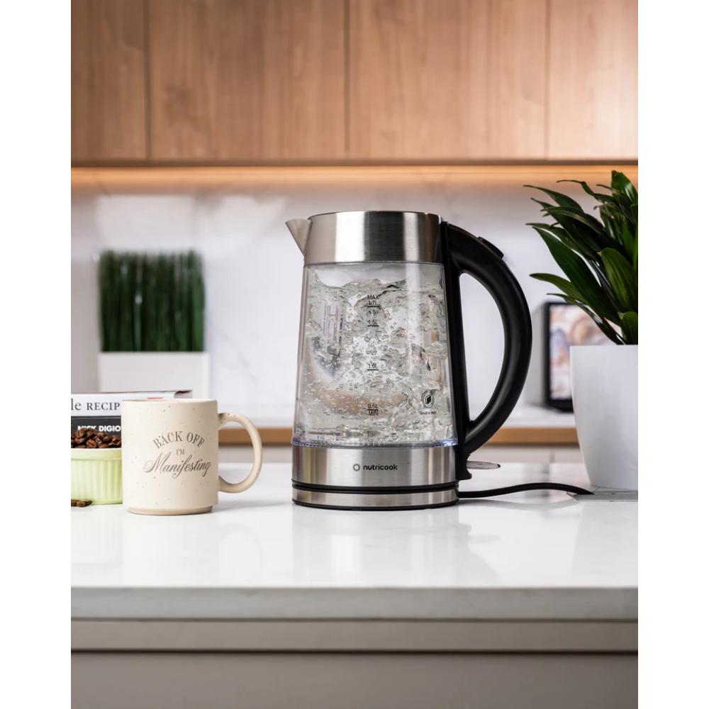 Nutricook Electric Glass Kettle  1.7L, Double-Wall, Heavy-Duty Design, Elite Durability, NC-GK100