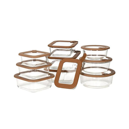 Nutricook 24-Piece Glass Storage Set, 12 Containers & Matching Lids, Airtight and Borosilicate, NC-GS240
