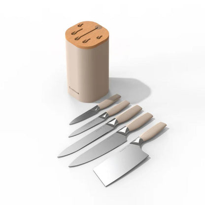 Nutricook Everyday 6-Piece Knife Set, Precision Stainless Steel Blades - Beige,  NC-KB150BG