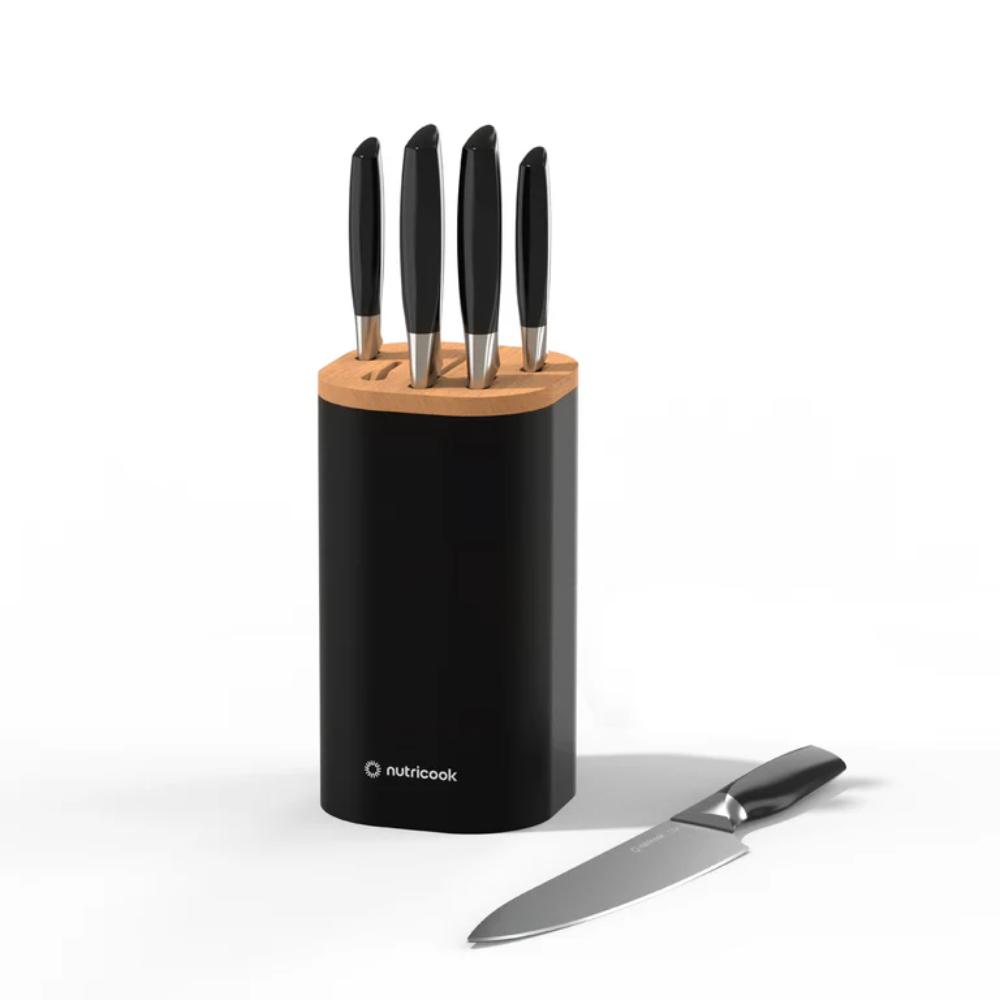 Nutricook Everyday 6-Piece Knife Set, Precision Stainless Steel Blades -  Black, NC-KB150k