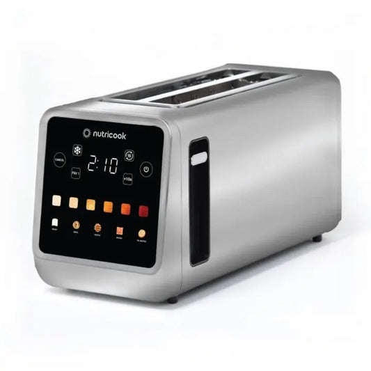 Nutricook 4 Slice Smart Toaster With Touch Screen, All In One For Bread, Bagel, Waffle, Pastry And English Muffin, Reheat, Defrost & Favorite Button, Stainless Steel, 1450W