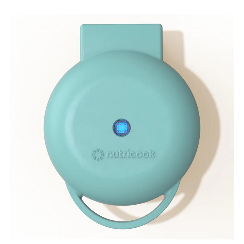 Nutricook Mini Waffle Maker 350-400W, Healthy Ceramic Coating, Quick Heat - Aqua Marine, NC-WM100AM