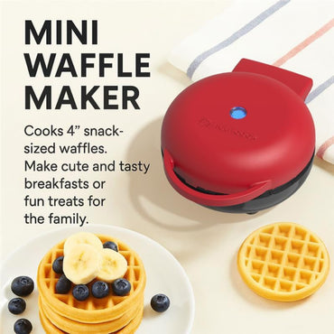 Nutricook, Mini Waffle Maker [Red], NCK-WM100R