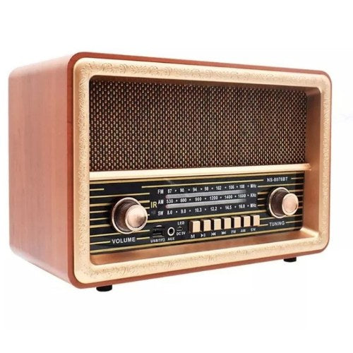 Nns Ns-8076Bt Portable Nostalgic Radio Bluetooth Speaker Usb+Tf Card+Aux
