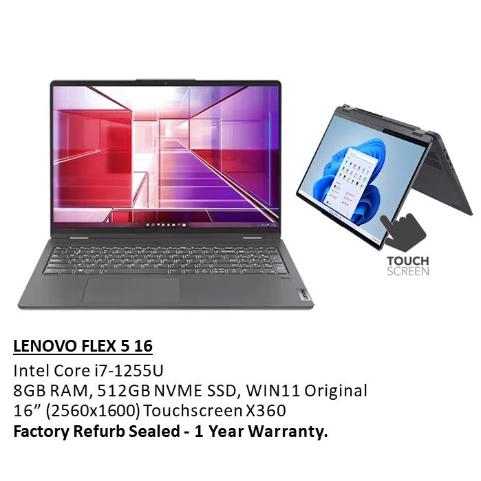 Lenovo, Ideapad Flex 5 16Iau7 Convertible Laptop 82R8X026Us