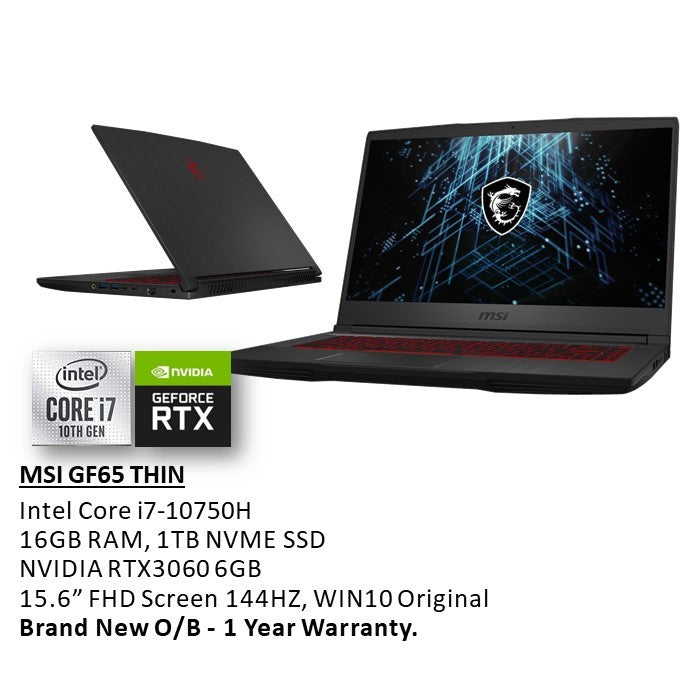 Msi, Gf65 Thin Gaming Laptop 9S7-16W212-097