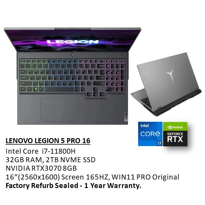 Lenovo, Legion 5 Pro 16Ith6H Gaming Laptop 82Jd0060Us