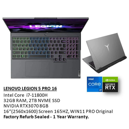 Lenovo, Legion 5 Pro 16Ith6H Gaming Laptop 82Jd0060Us