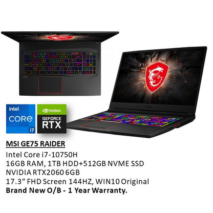 Msi, Ge75 Raider Gaming Laptop 9S7-17E912-253