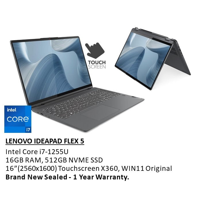 Lenovo, Ideapad Flex 5 16Iau7 Convertible Laptop 82R80002Us