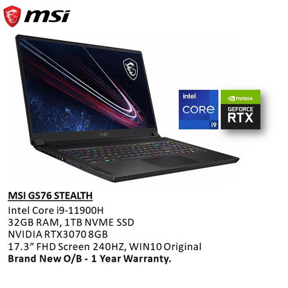 Msi, Gs76 Stealth Gaming Laptop 9S7-17M111-232