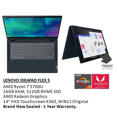 Lenovo, Ideapad Flex 5 14Alc05 Convertible Laptop 82Hu0158Us