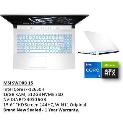 Msi, Sword 15 A12Ve-1400 Gaming Laptop