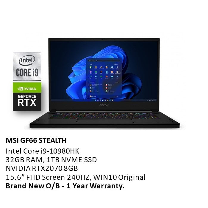MSI, GF66 Stealth Gaming Laptop 9S7-16V112-030