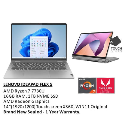 Lenovo, Ideapad Flex 5 14ABR8 Convertible Laptop 82Xx0037US