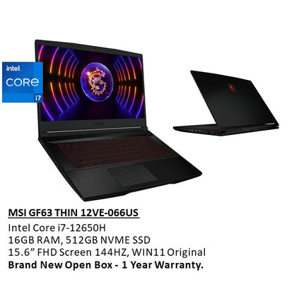 Msi, Gf63 Thin Laptop 12Ve-066Us