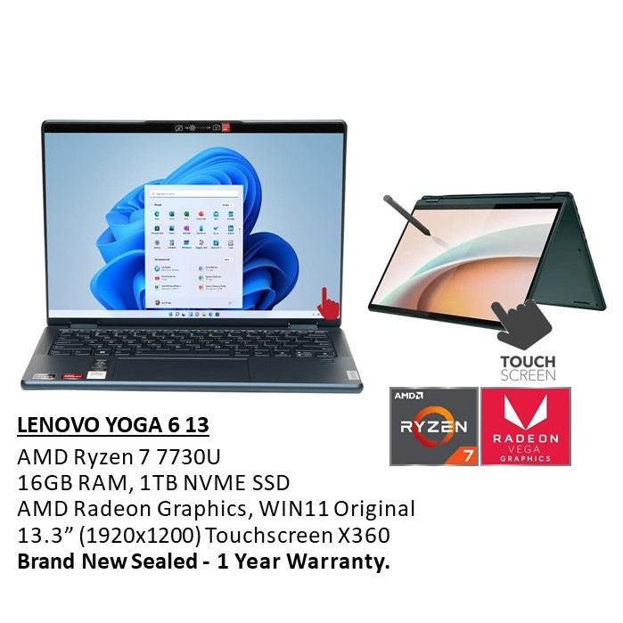 Lenovo, Yoga 6 13Abr8 Convertible Laptop 83B2001Wus