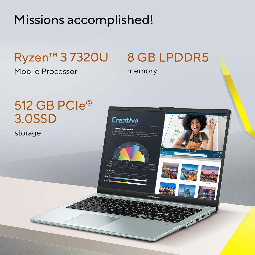 ASUS Laptop Vivobook GO 15 E1504FA-AS31-CA - AMD Ryzen 3, 8GB RAM, 512GB SSD NVME , 15.6' FHD, Win11 Original