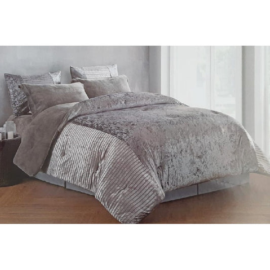Valentini, Comforter Set Single 180X230 4Pcs Korea Flannel Grey, Nsn-Cmf-Vln-S-Y7 (Grey)