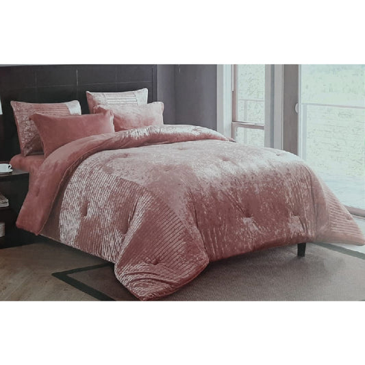 Valentini, Comforter 4 Pcs Set, Single Size, Color Tea Rose, Nsn-Cmf-Vln-S-Y7
