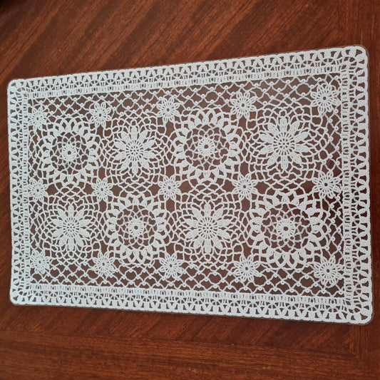 Zenit, 6 Pieces Vinyl 30X45Cm White Crochet Like Table Mat Bottom Sealed Made In Taiwan