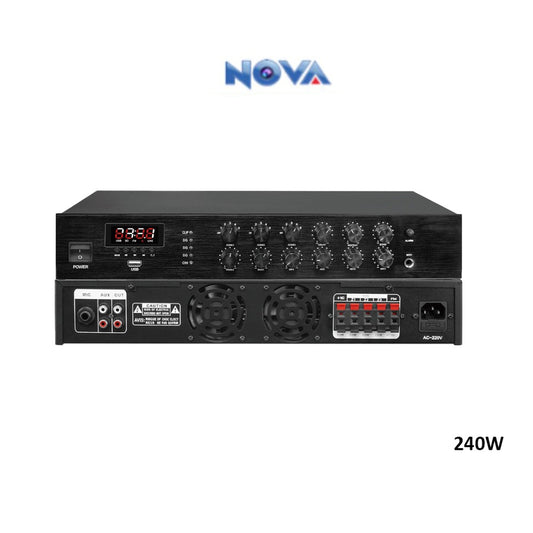 Nova, 3-Zone Volume Mixer Amplier With Echo & Repeat Audio 120W Nva-Ampl-3240Ut