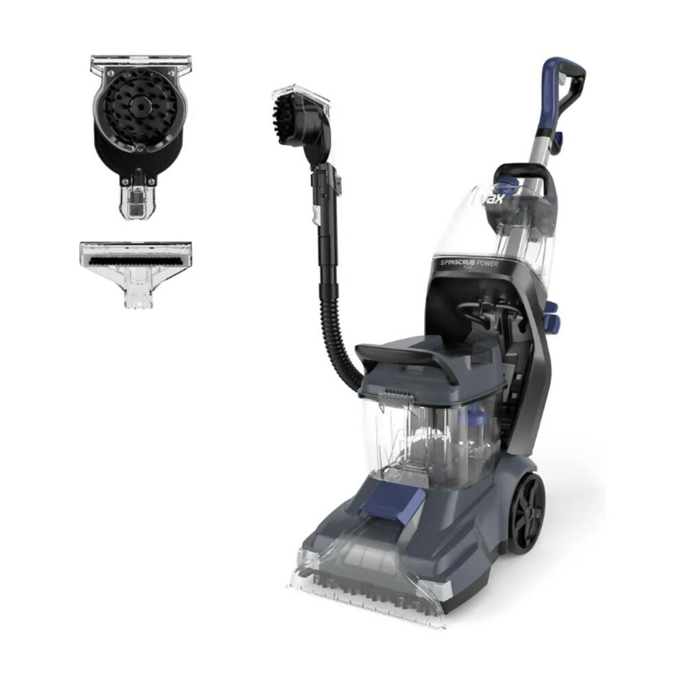 Vax SpinScrub Power Plus 1200W Upright Carpet-Deep Cleaner - 5 Rotating Brushes, 1H Fast Drying, XL Dual Tanks (4.5L-3L), and Antimicrobial Upholstery-Stair Tools, VAX-CDCWSSXA