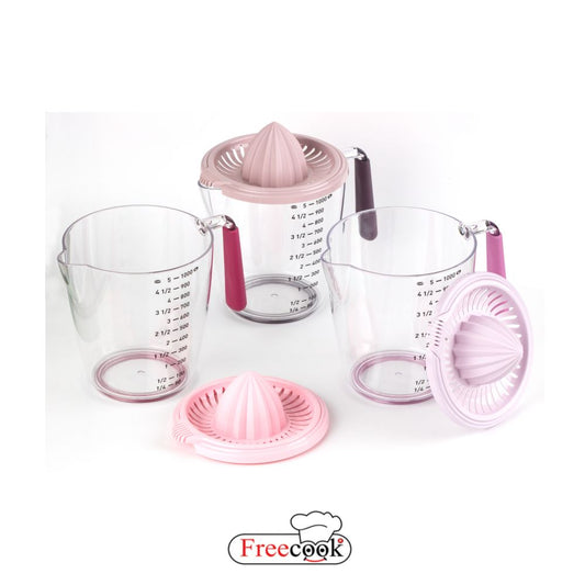Freecook, Citrus Squeezer & Measurement Bowl (1000 ml) Pink