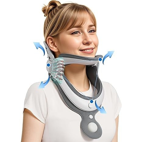 OrthoLife, Cervical Neck Traction Device, Neck Brace For Neck Pain And Support, Adjustable Inflatable Pads, Neck Stretcher To Correct Cervical Vertebrae, Restricting Cervical Motion