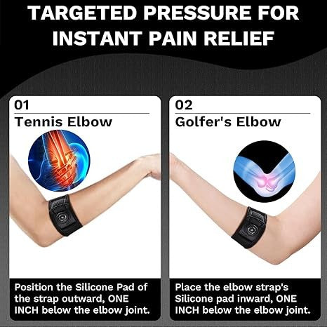 OrthoLife, Elbow Brace For Men & Women, Elbow Brace For Tendonitis And Tennis Elbow And Golfer'S Elbow, Adjustable Elbow Strap