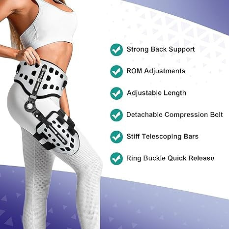 OrthoLife, Abduction Hip Brace,Post Op Rom Hip Stabilizer Brace Joint Protection Fixation Device, Hip Strap Stabilizer Hip Orthosis Support Brace For Joint Sciatica Pain Relief Women Men Universal