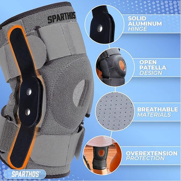 OrthoLife, Knee Brace - Relieves Acl, Mcl, Meniscus Tear, Arthritis, Tendon Pain - Open Patella Design With Dual Metal Side Stabilizers - Support For Running, For Men And Women