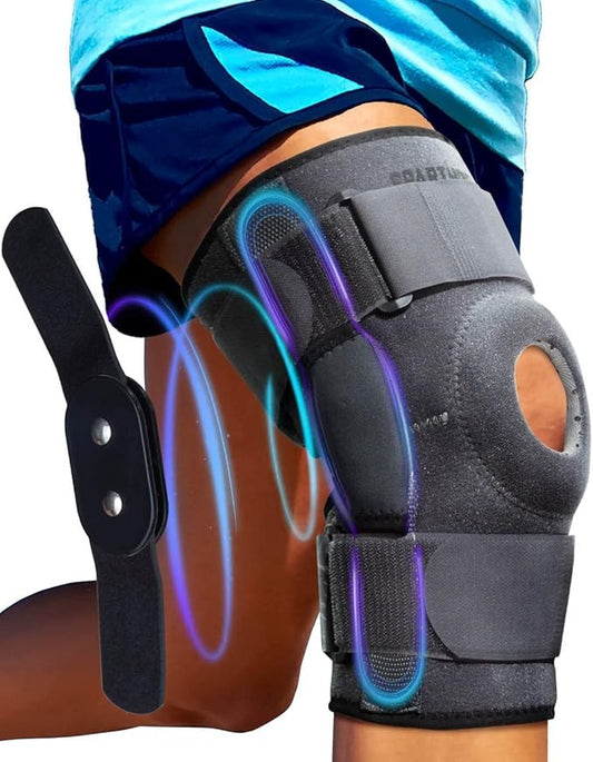 OrthoLife, Knee Brace - Relieves Acl, Mcl, Meniscus Tear, Arthritis, Tendon Pain - Open Patella Design With Dual Metal Side Stabilizers - Support For Running, For Men And Women