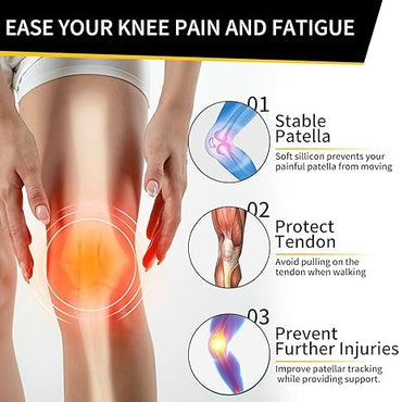 OrthoLife, Knee Strap For Knee Pain, Patella Stabilizer Knee Strap Brace Support For Hiking, Soccer, Basketball, Running, Jumpers Knee, Tennis, Tendonitis, Volleyball & Squats