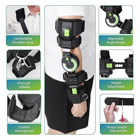 OrthoLife, Adjustable Hinged Rom Elbow Brace - Post-Op Stabilizer Splint For Arm Injury Recovery Support After Surgery, Ligament And Tendon Repairs And Dislocation