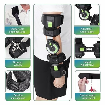 OrthoLife, Adjustable Hinged Rom Elbow Brace - Post-Op Stabilizer Splint For Arm Injury Recovery Support After Surgery, Ligament And Tendon Repairs And Dislocation