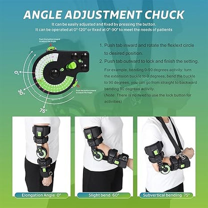 OrthoLife, Adjustable Hinged Rom Elbow Brace - Post-Op Stabilizer Splint For Arm Injury Recovery Support After Surgery, Ligament And Tendon Repairs And Dislocation