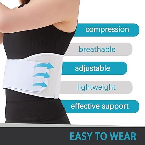 OrthoLife, Rib Chest Injury Abdominal Binder Belt Brace Broken Compression Wrap Brace Breast Belt Elastic Supports For Cracked Bruised, Intercostal Muscle Strain