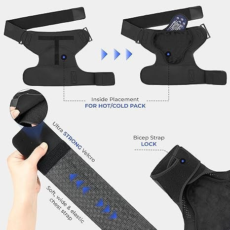 OrthoLife, Shoulder Brace For Men Both Left And Right Arm | Pain Relief Torn Rotator Cuff Compression Support Sleeve Dislocation Stability Immobilizer Stabilizer Bursitis Injury