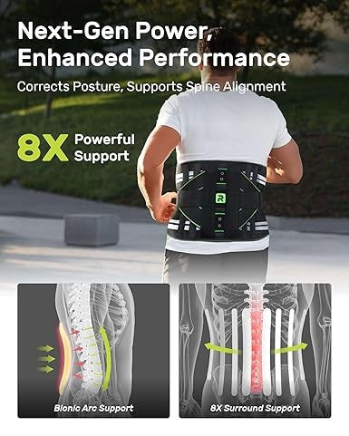 OrthoLife, Back Brace For Lower Back Pain Relief, 8X Powerful Lumbar Support With 3D Pad Massage, Back Support Belt For Men Women, Breathable Back Support Brace With Adjustable Strap