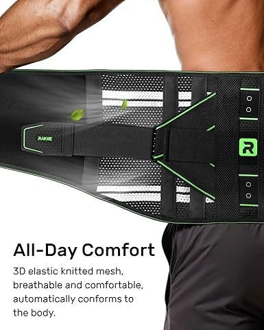 OrthoLife, Back Brace For Lower Back Pain Relief, 8X Powerful Lumbar Support With 3D Pad Massage, Back Support Belt For Men Women, Breathable Back Support Brace With Adjustable Strap
