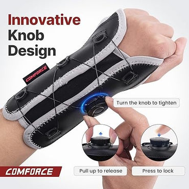 OrthoLife, Wrist Brace For Carpal Tunnel, Adjustable Knob Wrist Support Stabilizer Hand Brace Night Support For Arthritis Tendonitis Sprains Wrist Pain, Fits Left & Right Hand Men And Women