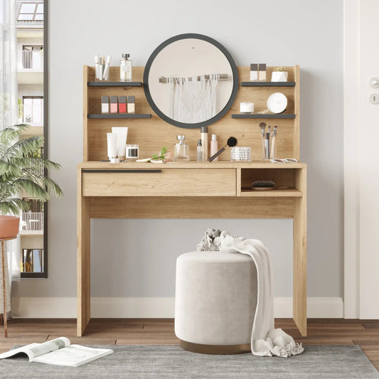 KDesign Make-Up Table [Sepet - Anthracite] HxWxD: 119.5x100x44.4cm, ON28-SA