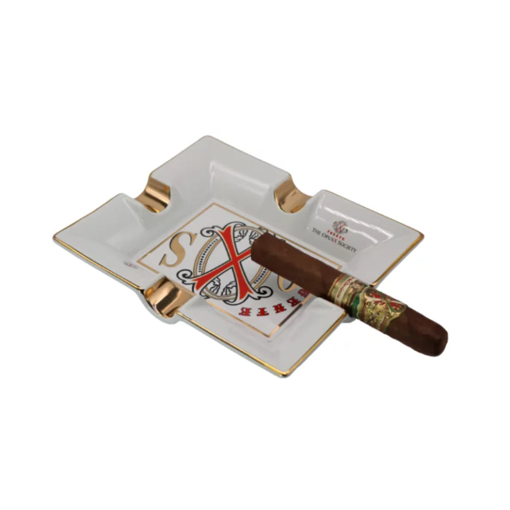 Artuto Fuente The OpusX Society Cigar Ashtray – Cenicero de Porcelana Ashtray With 4 Cigar Holders [White], OpusX-White, OpusX-White