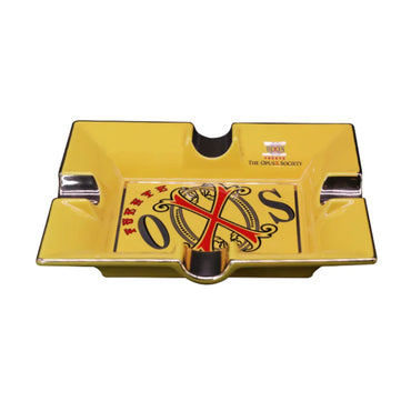 Arturo Fuente The OpusX Society Cigar Ashtray Cenicero de Porcelana Ashtray With 4 Cigar Holders [Yellow], OpusX-Yellow, OpusX-Yellow