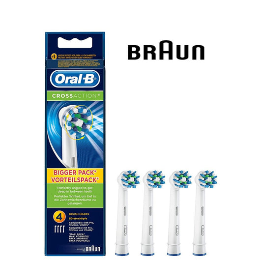 Oral-B, Cross Action Replacement Brush Heads Eb50 - Pack Of 4