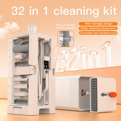 32 in 1 Multifunctional Laptop Headphones Keyboard Cleaner Kit Electronics Cleaning Kit Keyboard Cleaning Brush