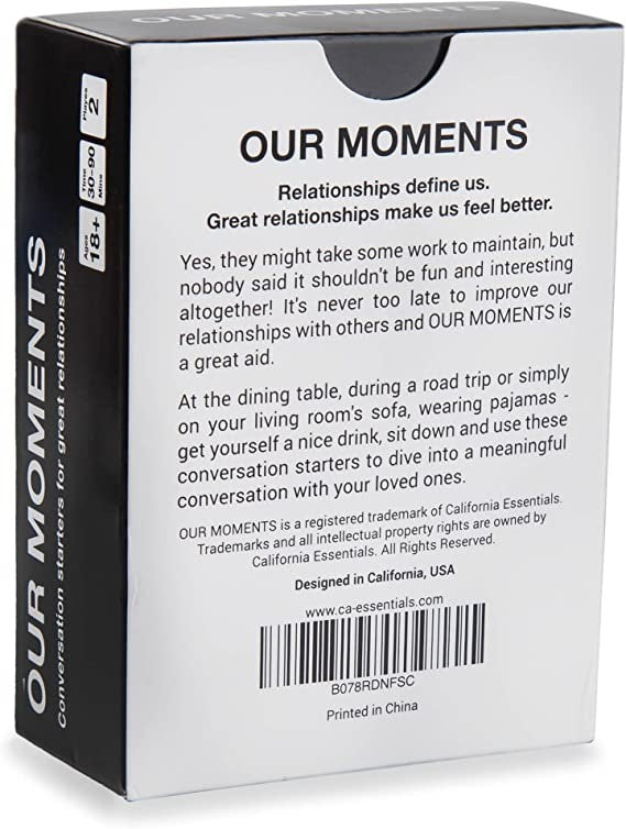 OUR MOMENTS Couples: 100 Conversation Starters for Great Relationships - Fun Conversation Cards Game for Couples